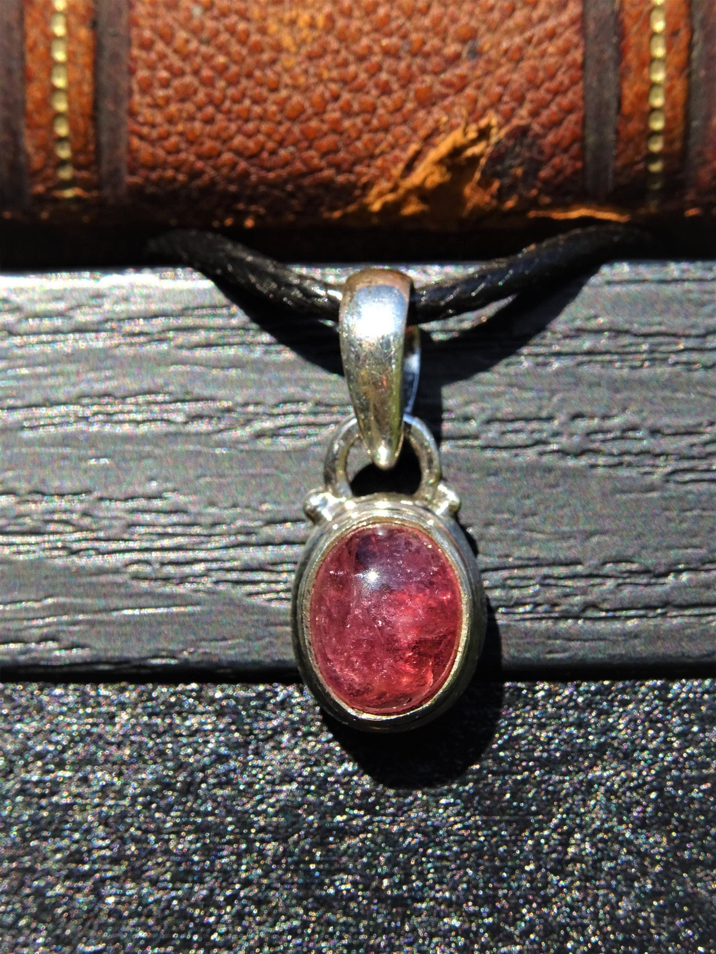 Collier "HECATE" avec Pendentif Tourmaline Rose serti en Argent 925