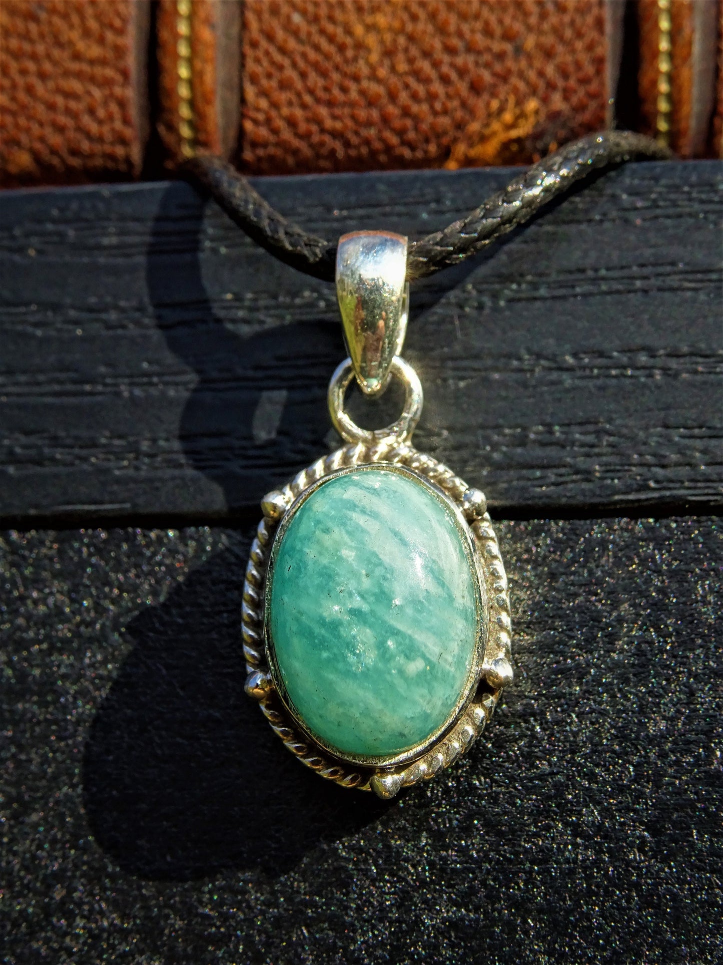 Collier "HERA" avec Pendentif Amazonite serti en Argent 925