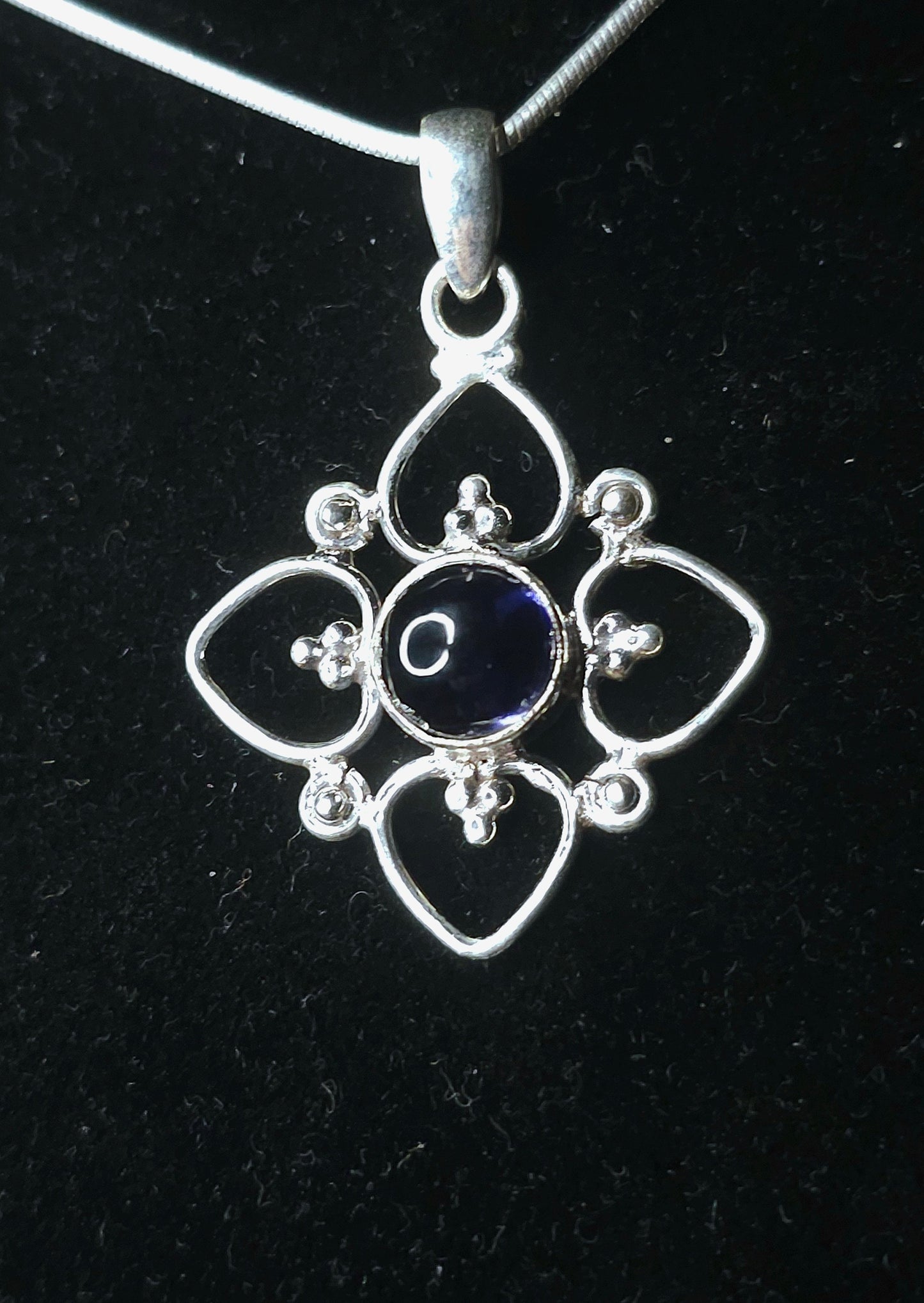 "ISIS" Necklace with Iolite Pendant set in 925 Silver