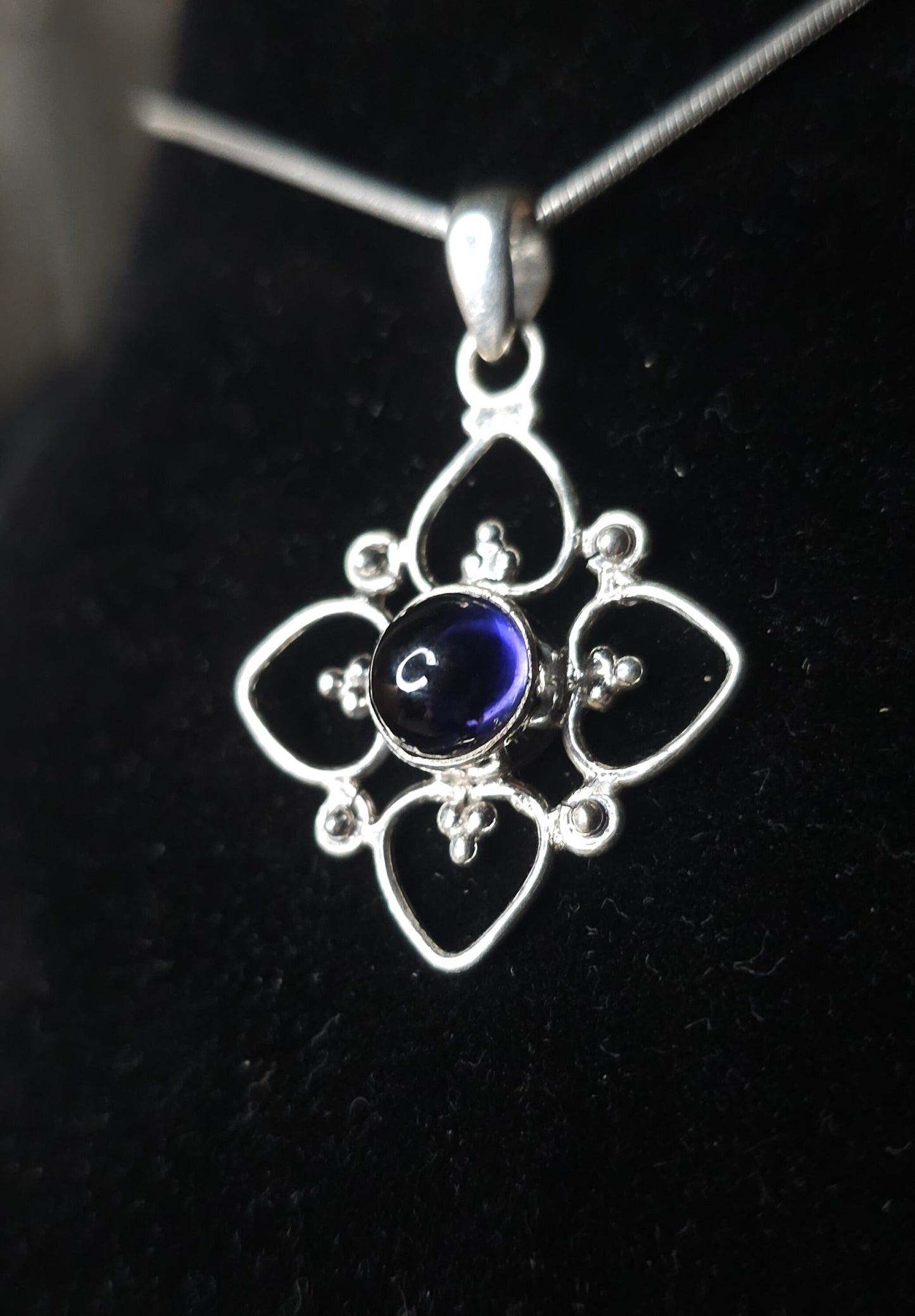 "ISIS" Necklace with Iolite Pendant set in 925 Silver