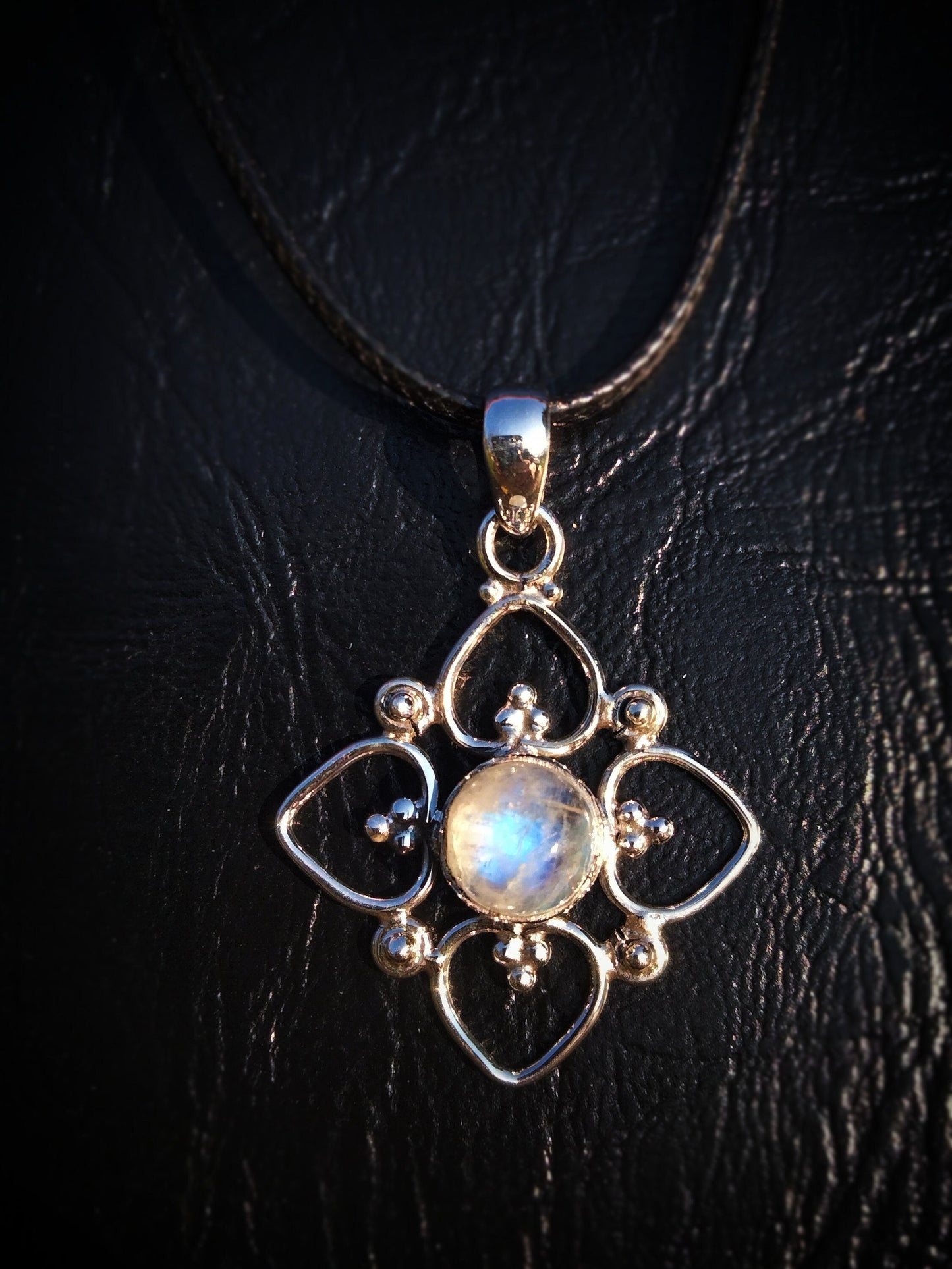 "ISIS" Necklace with Moonstone Pendant set in 925 Silver