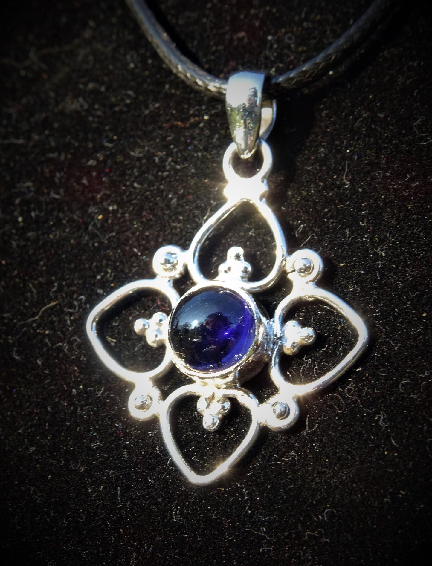 "ISIS" Necklace with Iolite Pendant set in 925 Silver