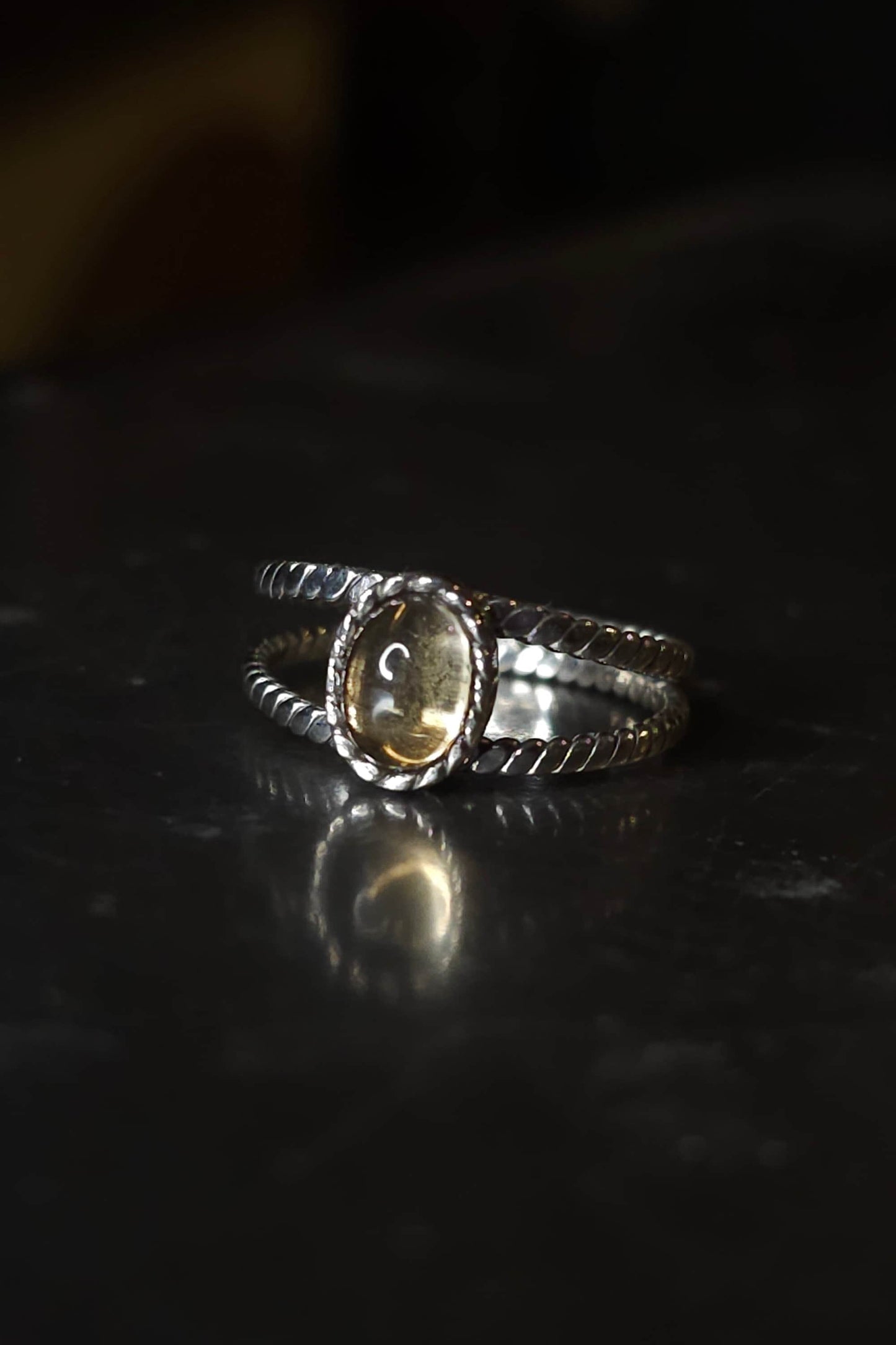 Bague "APHRODITE" avec Citrine serti en Argent 925