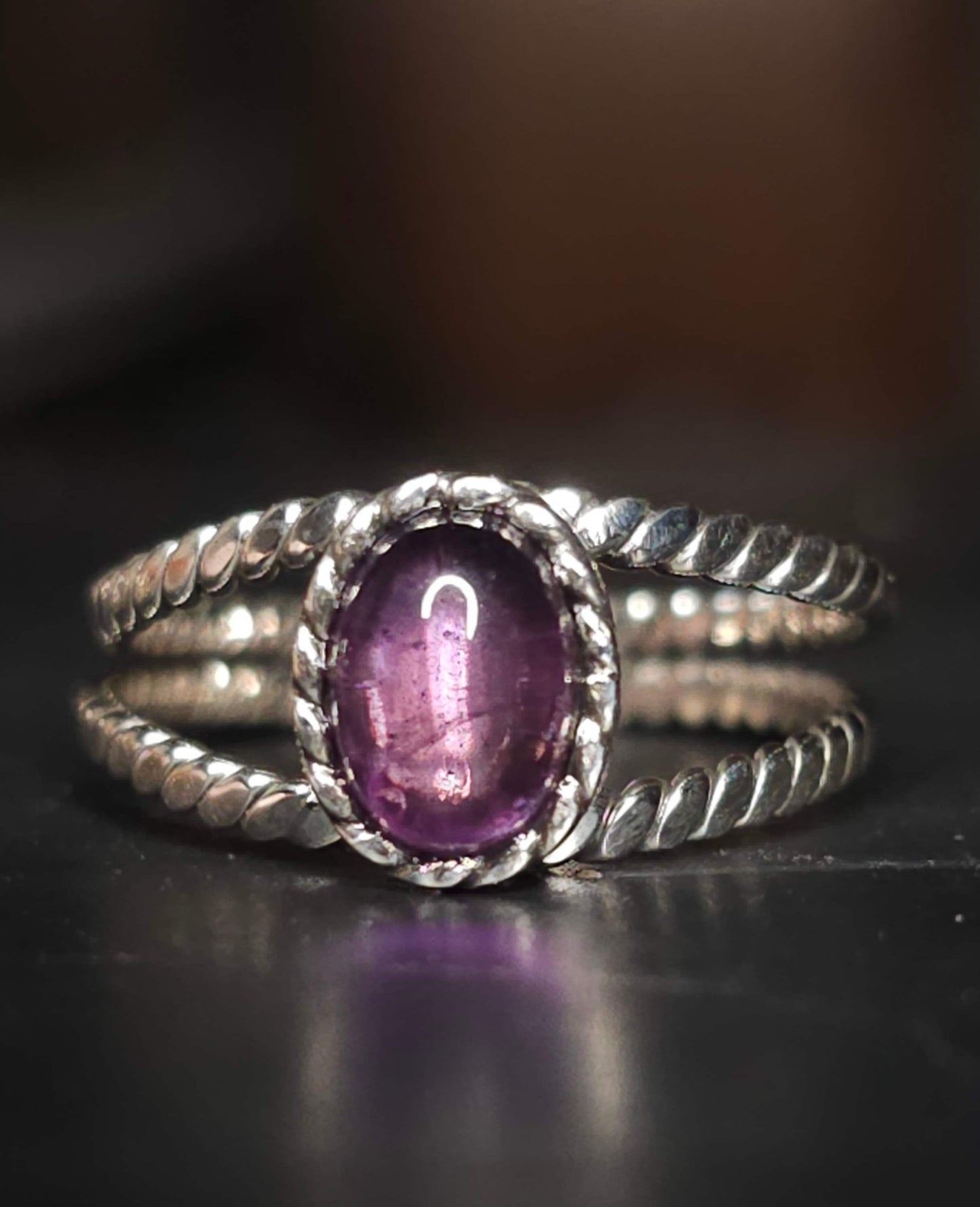 Bague "APHRODITE" avec Améthyste serti en Argent 925