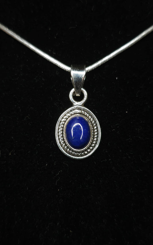 Collier "ARTEMIS" avec Pendentif Lapis Lazuli serti en Argent 925