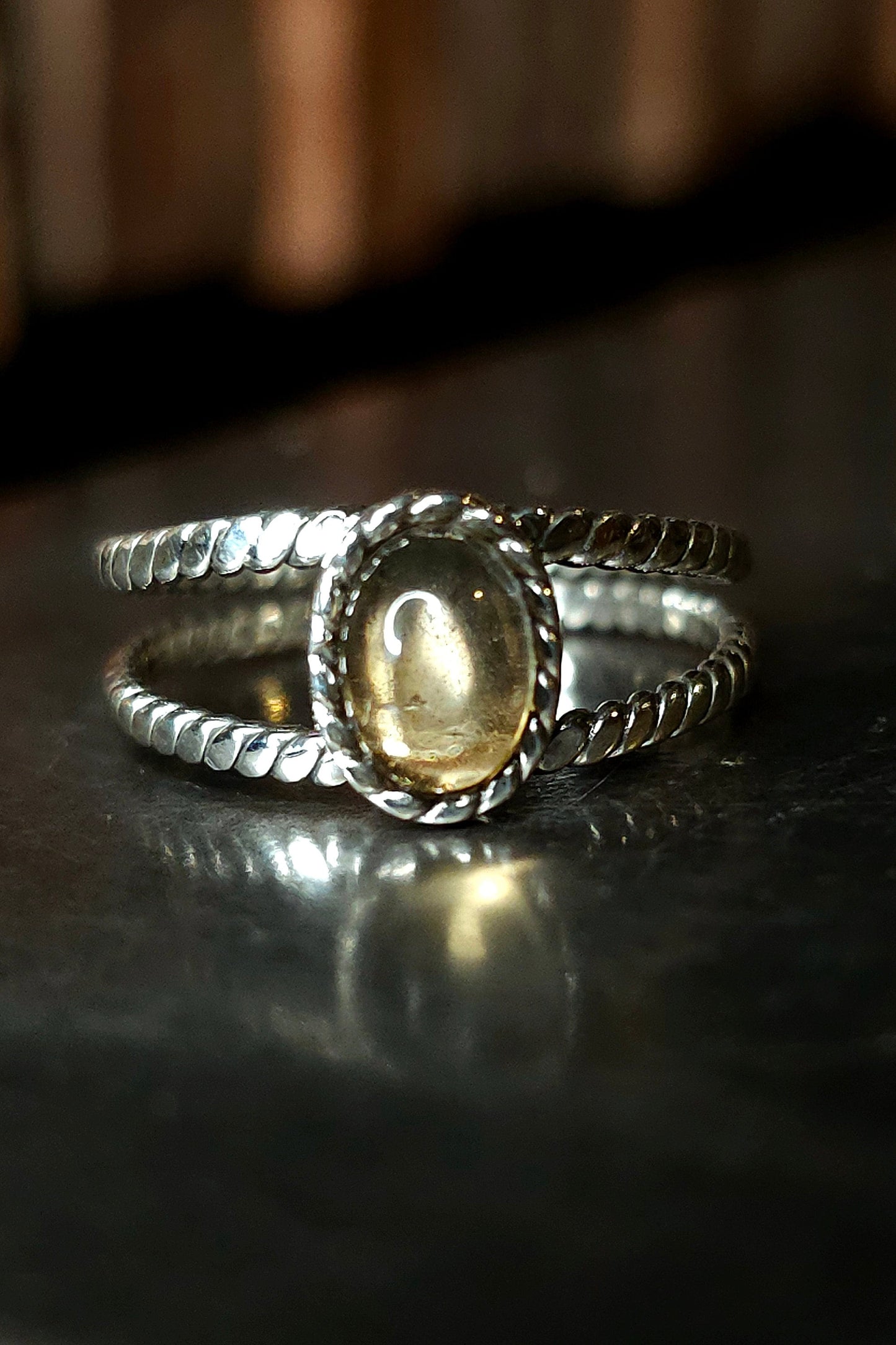 Bague "APHRODITE" avec Citrine serti en Argent 925