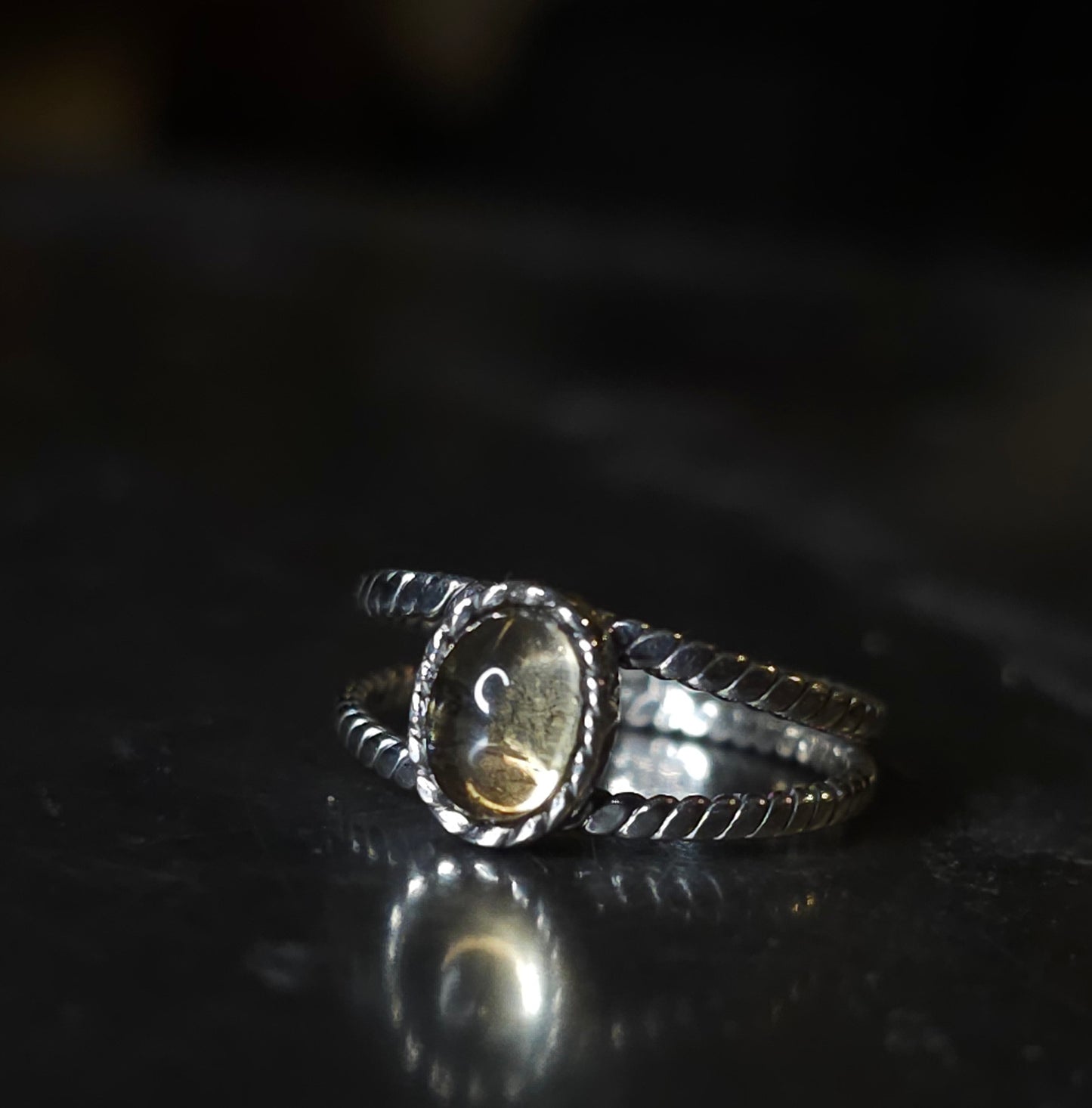 Bague "APHRODITE" avec Citrine serti en Argent 925