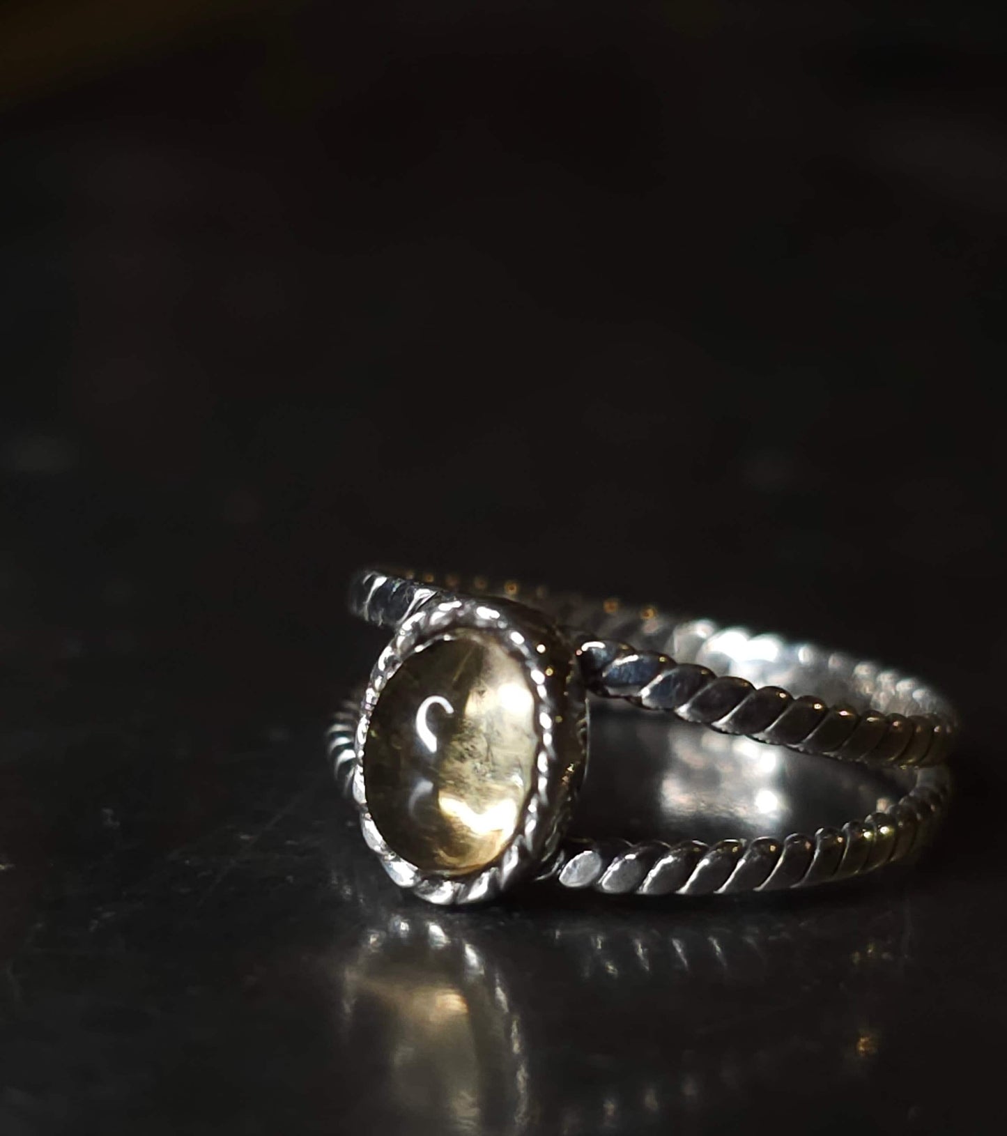 Bague "APHRODITE" avec Citrine serti en Argent 925