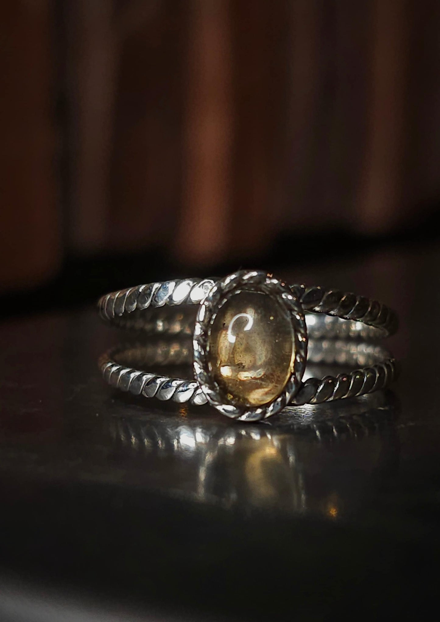 Bague "APHRODITE" avec Citrine serti en Argent 925