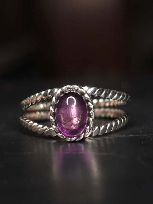 Bague "APHRODITE" avec Améthyste serti en Argent 925