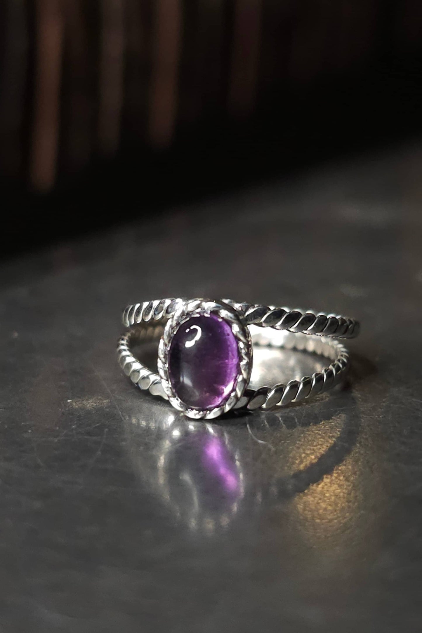 Bague "APHRODITE" avec Améthyste serti en Argent 925